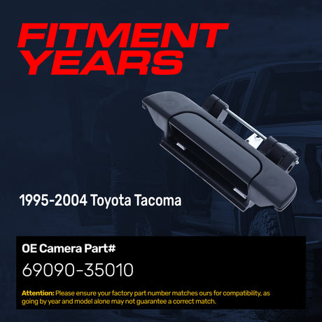 Tailgate Handle Upgraded Black Metal Replacement for Toyota Tacoma (1995-2004) OE Part # 69090-35010 | Tailgate Handle w/o Keyhole