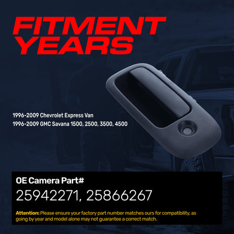 Exterior Door Handle Upgraded Black Metal Replacement for Chevrolet Express Van (1996-2009) / GMC Savana 1500, 2500, 3500, 4500 (1996-2009)