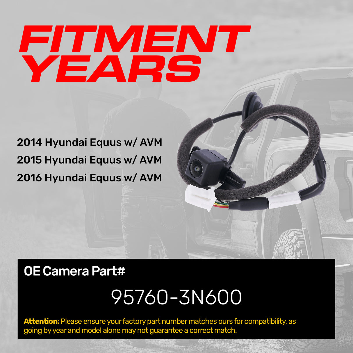 Hyundai Equus w/ AVM (2014-2016) OEM Replacement Backup Camera OE Part # 95760-3N600