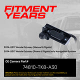 Honda Odyssey [Manual Liftgate] (2014-2017), Odyssey [Power Liftgate] w/o Navigation System (2014-2017) OEM Replacement Backup Camera OE Part # 74810-TK8-A30