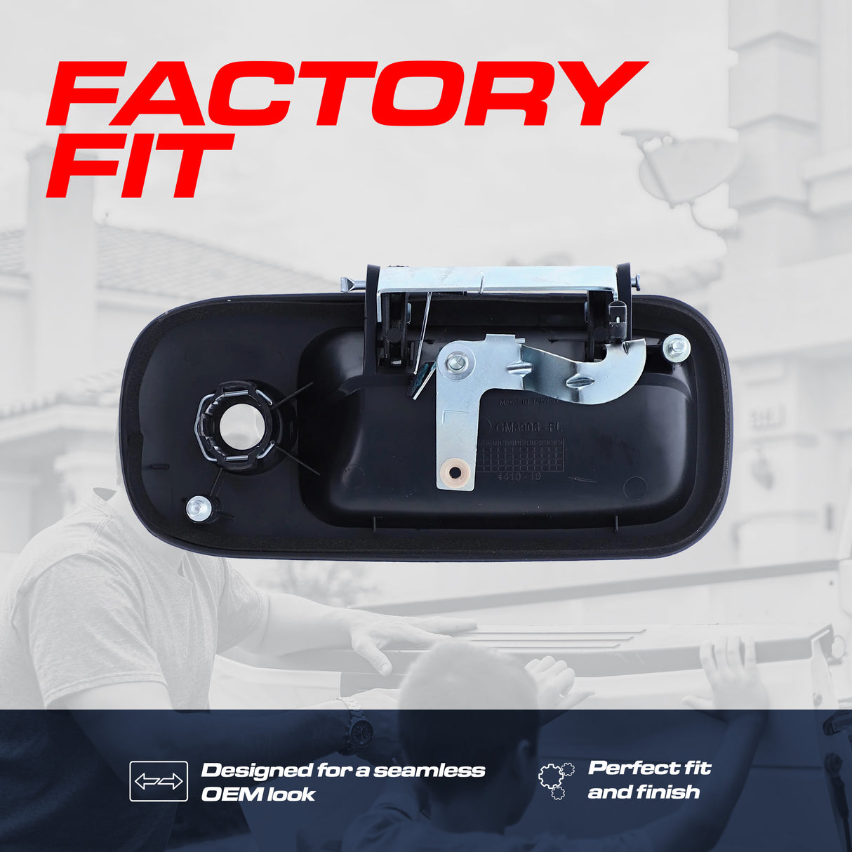 Exterior Door Handle Upgraded Black Metal Replacement for Chevrolet Express Van (2010-2023) / GMC Savana 1500, 2500, 3500 (2010-2023)