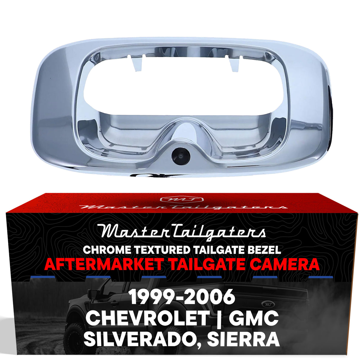 Chevrolet Silverado/GMC Sierra (1999-2006) Chrome Replacement Tailgate Bezel with Backup Camera - Master Tailgaters