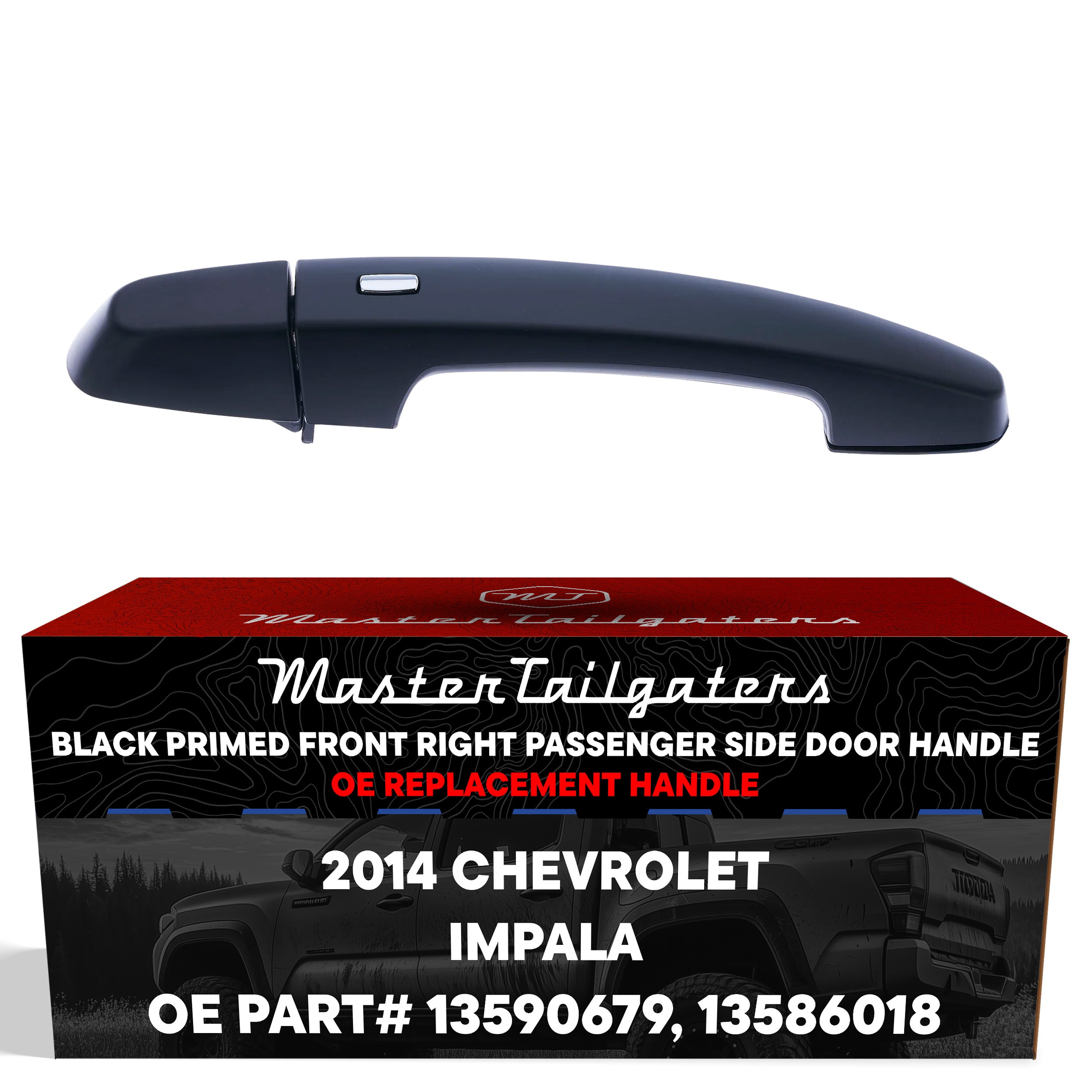 Primed Black Rear Passenger Side Door Handle – Outer Exterior, Fit 82606-8J009, Aftermarket