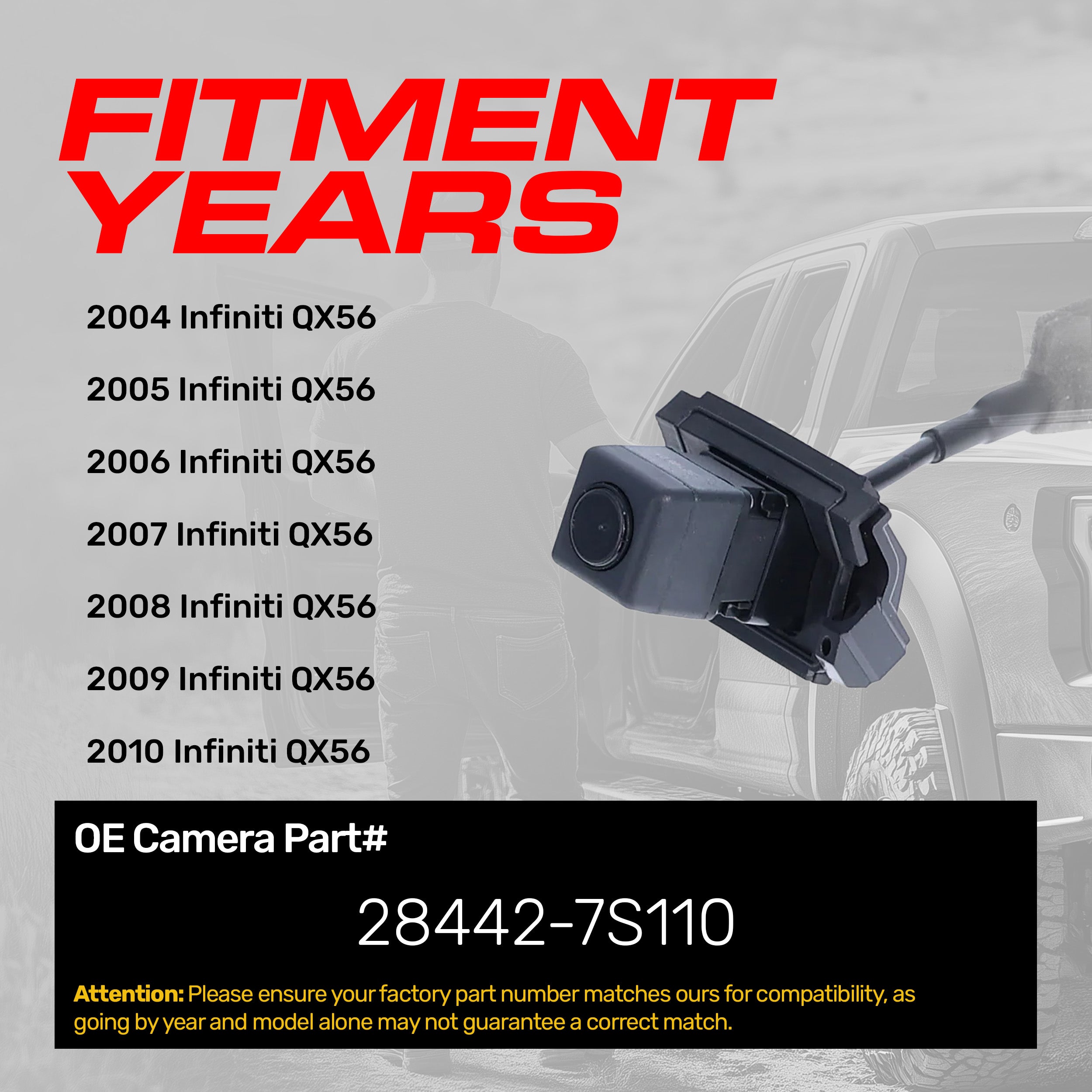 Infiniti QX56 (2004-2010) OEM Replacement Backup Camera OE Part