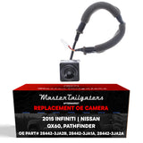 Infiniti QX60 (2015) w/o Navigation System, Nissan Pathfinder (2015) w/o AVM OEM Replacement Backup Camera OE Part # 28442-3JA1A, 28442-3JA2A