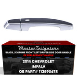 Exterior Door Handle Black/Chrome Replacement for Chevrolet Impala (2014) OE Part # 13590678 |  Front Left Driver Side
