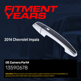 Exterior Door Handle Black/Chrome Replacement for Chevrolet Impala (2014) OE Part # 13590678 |  Front Left Driver Side