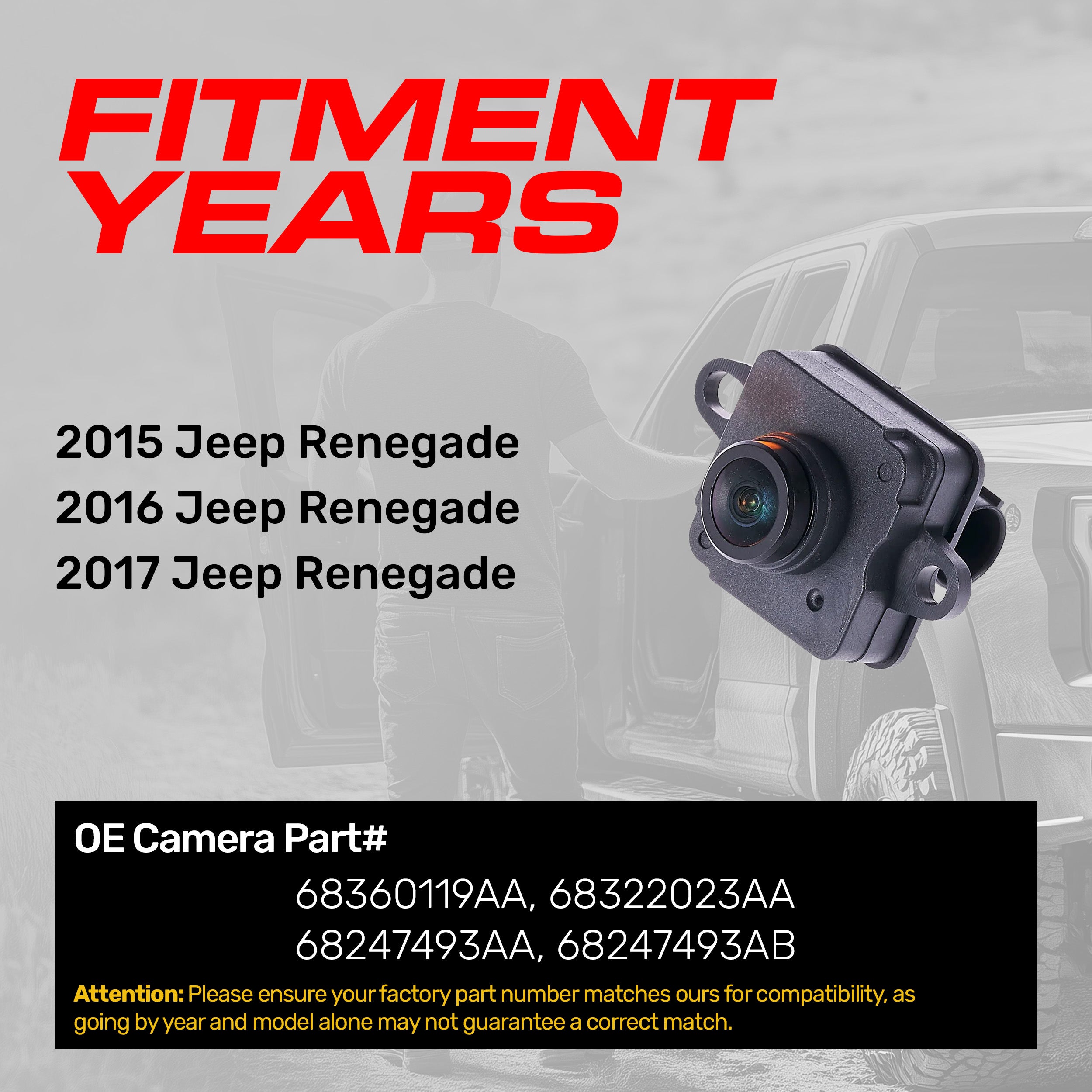 Jeep Renegade (2015-2017) OEM Replacement Backup Camera OE Part