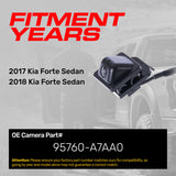 Kia Forte Sedan (2017-2018) OEM Replacement Backup Camera OE Part # 95760-A7AA0