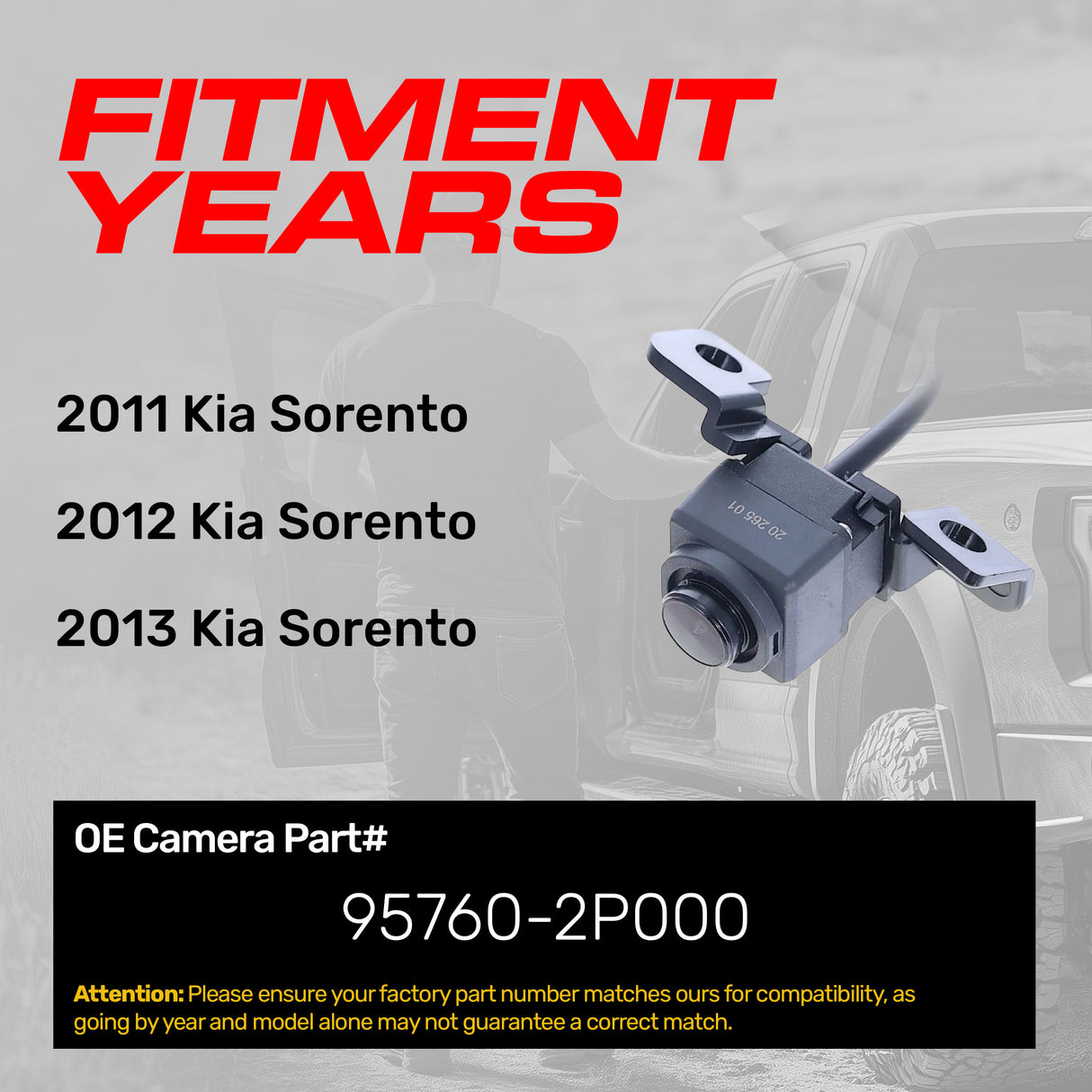 Kia Sorento (2011-2013) OEM Replacement Backup Camera OE Part # 95760-2P000
