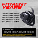 Lexus GS 300/350/430/460 (2006-2011), GS 450h (2007-2011) OEM Replacement Backup Camera OE Part # 86790-30030, 86790-30031