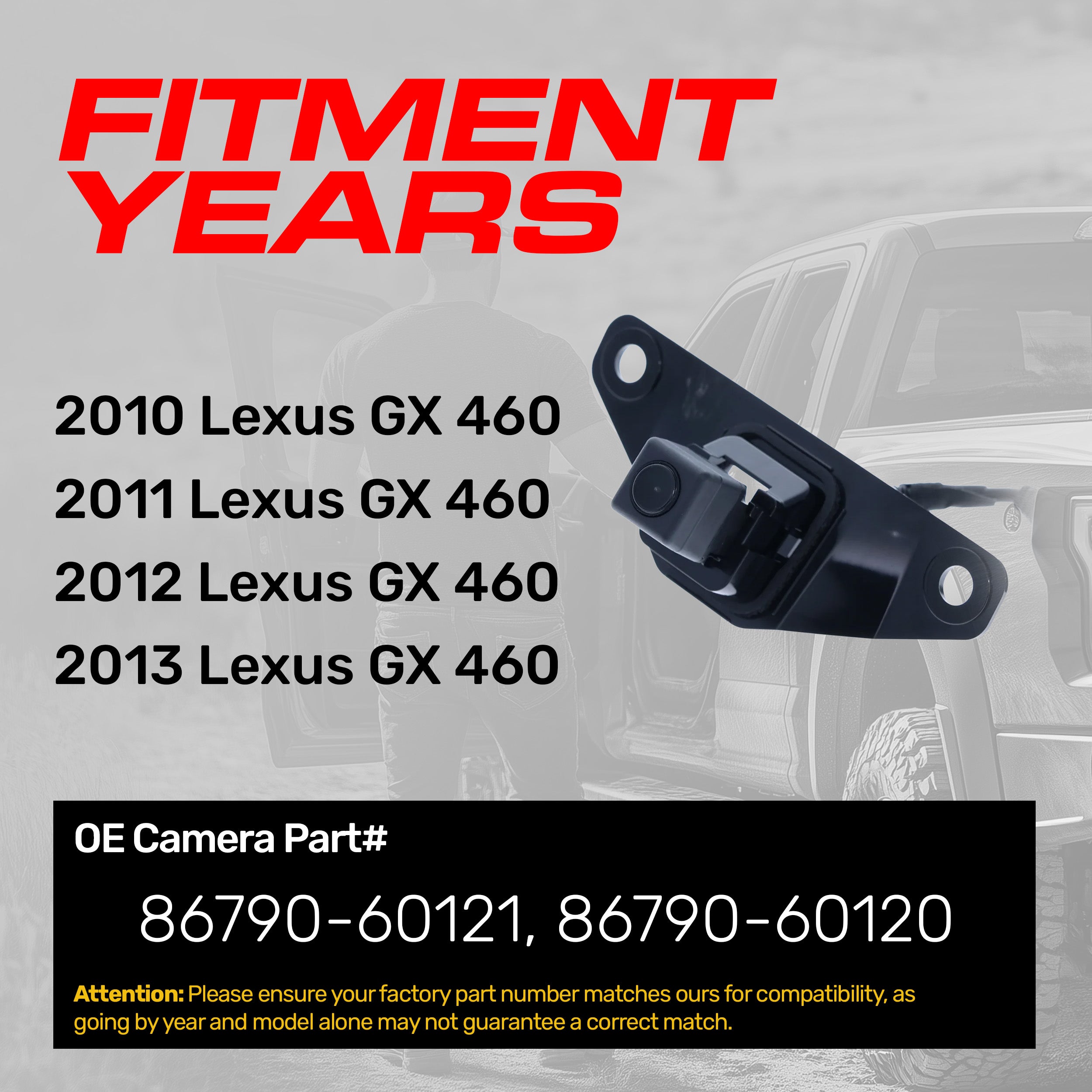 Lexus GX 460 (2010-2013) OEM Replacement Backup Camera OE Part