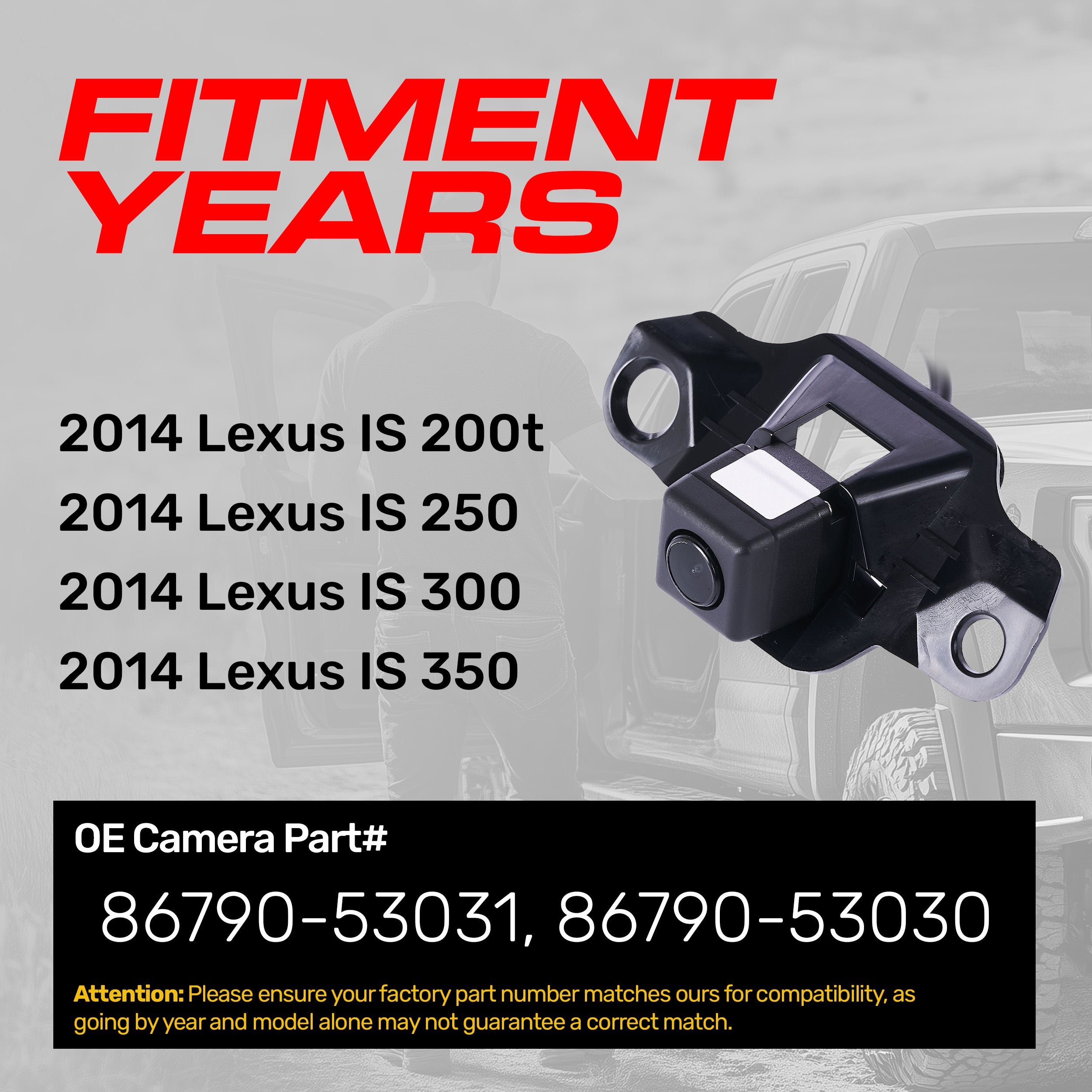 Lexus IS 200t/250/300/350 (2014) OEM Replacement Backup Camera OE