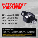 Lexus IS 200t/250/300/350 (2014) OEM Replacement Backup Camera OE Part # 86790-53030, 86790-53031