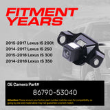 Lexus IS 200t (2015-2017), IS 250 (2014-2017), IS 300 (2015-2018), IS 350 (2014-2018) OEM Replacement Backup Camera OE Part # 86790-53040 - Master Tailgaters