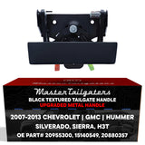 Tailgate Handle Upgraded Black Metal Replacement for Chevrolet Silverado / GMC Sierra / Hummer H3T (2007-2013) OE Part # 20955300, 15140549, 20880357 - Master Tailgaters