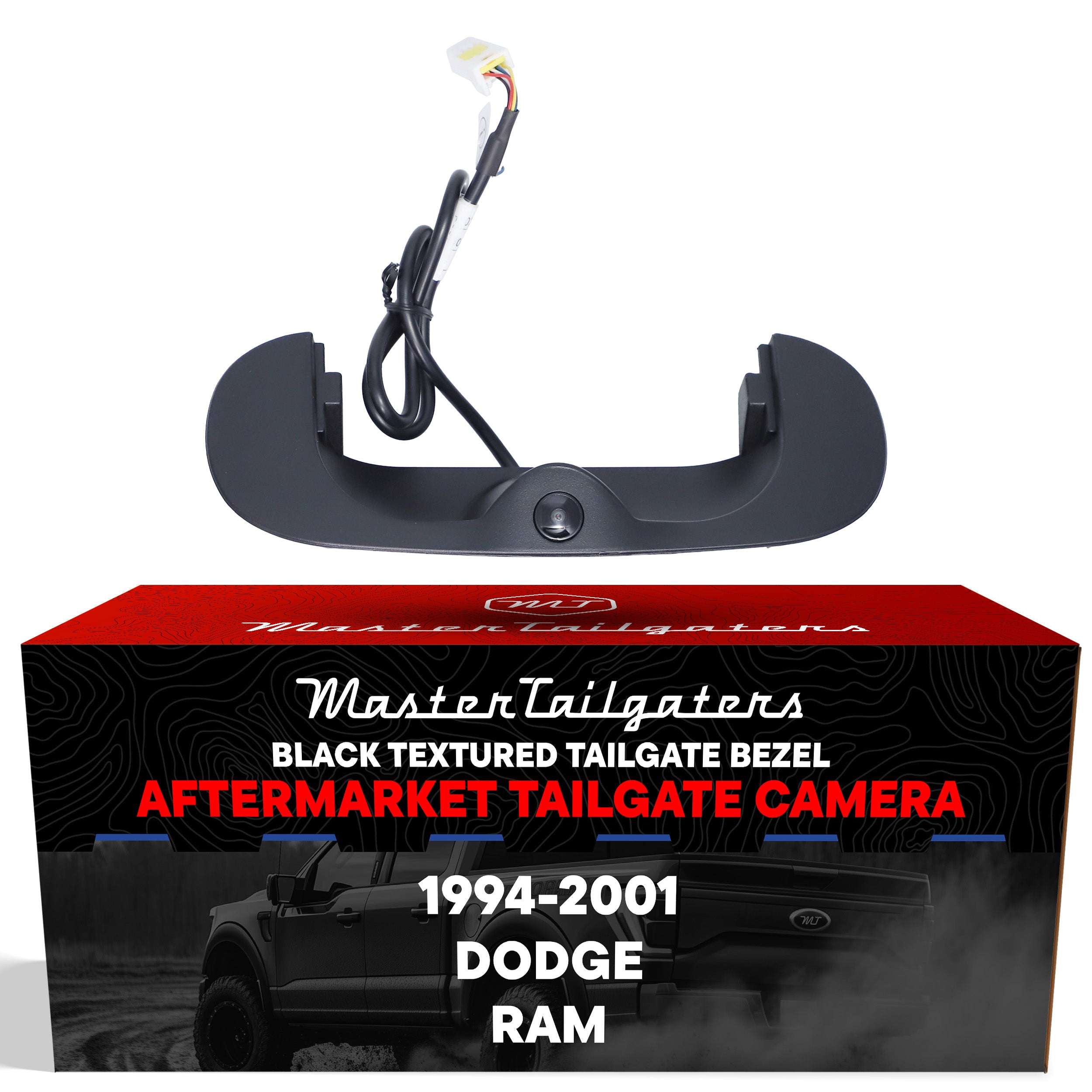 Dodge Ram (1994-2001) Black Replacement Tailgate Bezel with Backup