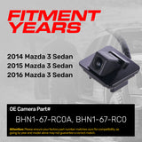 Mazda 3 Sedan (2014-2016) OEM Replacement Backup Camera OE Part # BHN1-67-RC0, BHN1-67-RC0A