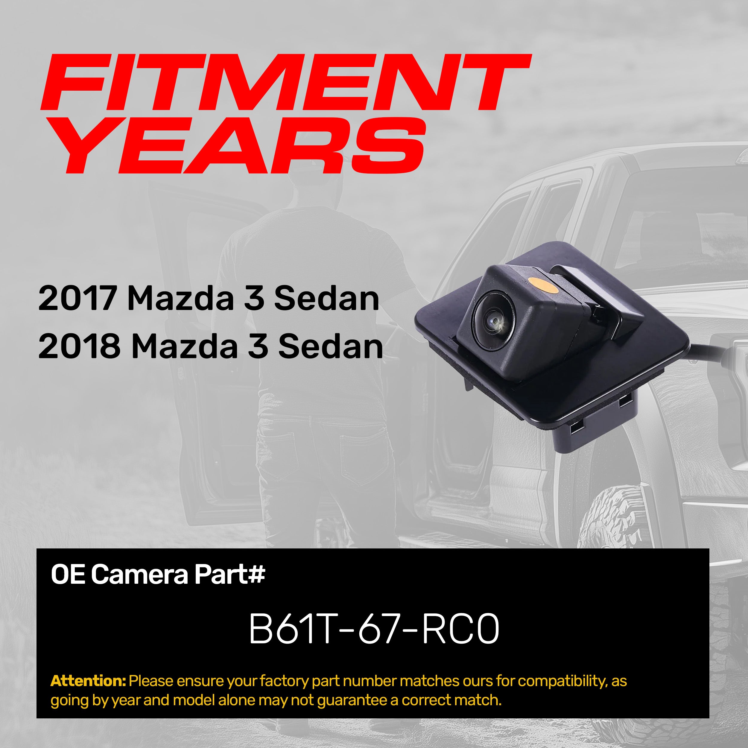 Mazda 3 Sedan (2017-2018) OEM Replacement Backup Camera OE Part
