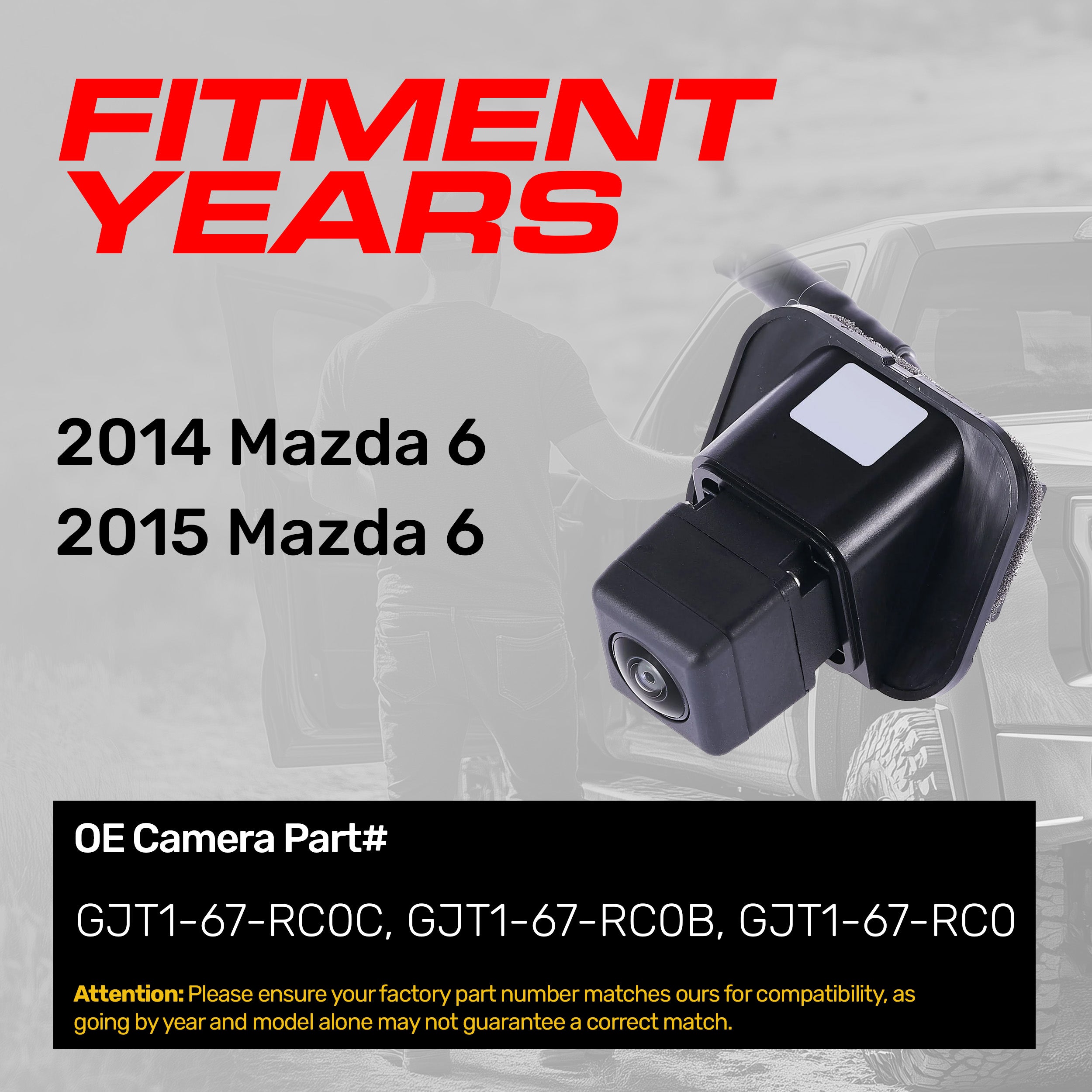 【真人出品】　p7 e6 f6 a6 Mazda 6 (2014-2015) OEM Replacement Backup Camera OE Part # GJT1