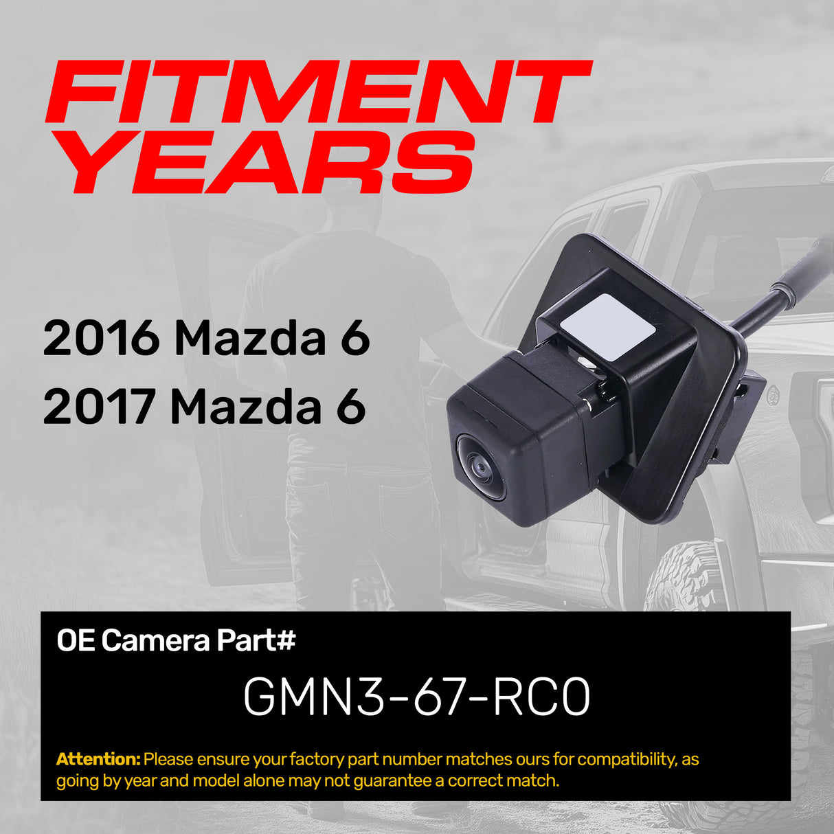 Mazda 6 (2016-2017) OEM Replacement Backup Camera OE Part # GMN3-67-RC0