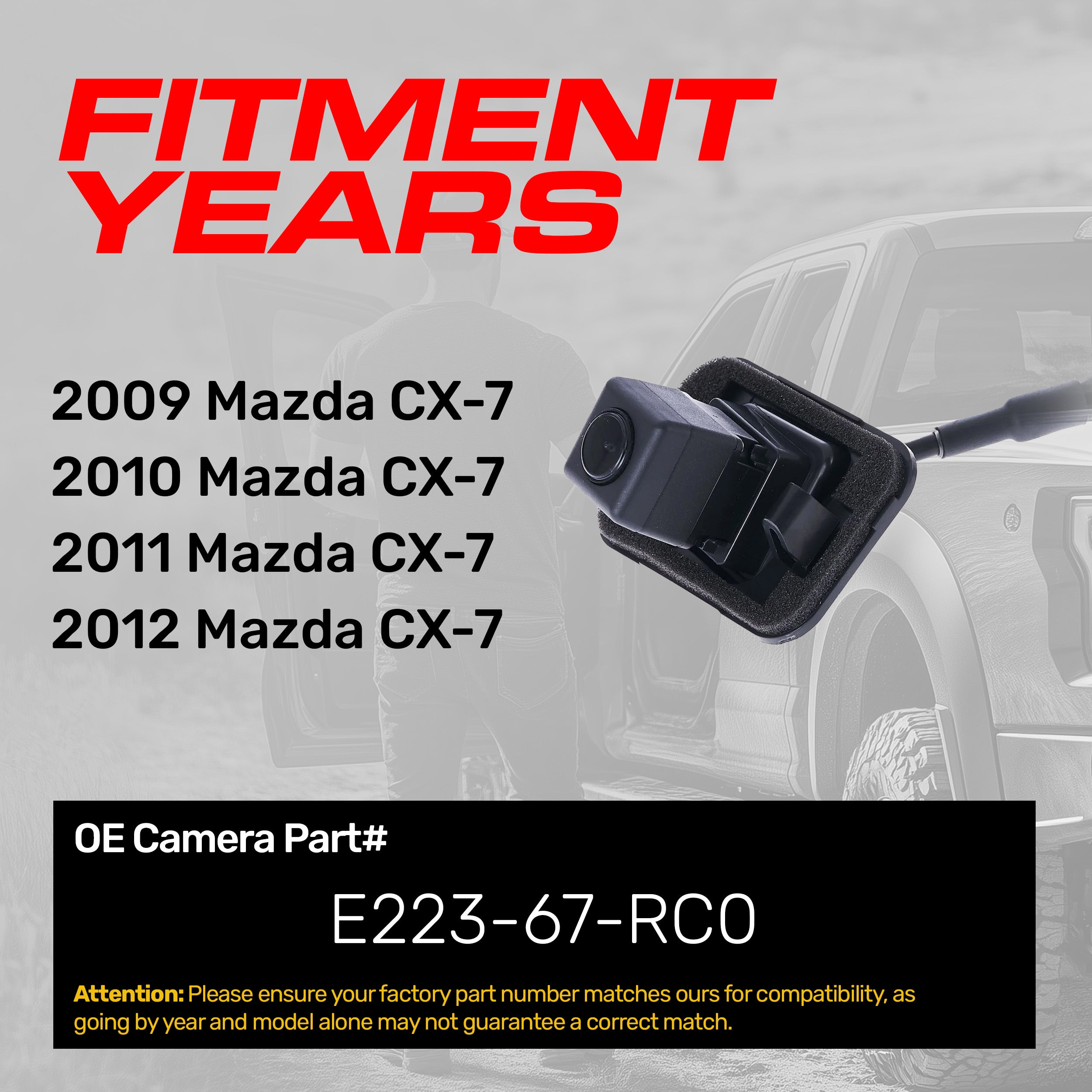 Mazda CX-7 (2009-2012) OEM Replacement Backup Camera OE Part