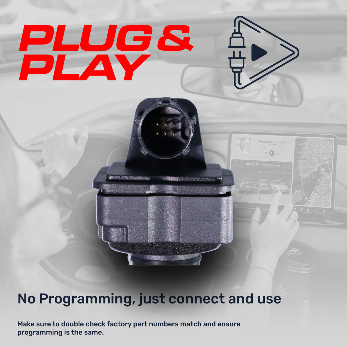 Chrysler 300 Sedan (2015-2024) OEM Replacement Backup Camera OE Part # 68386753AC, 68386753AD, 68210237AA - Master Tailgaters