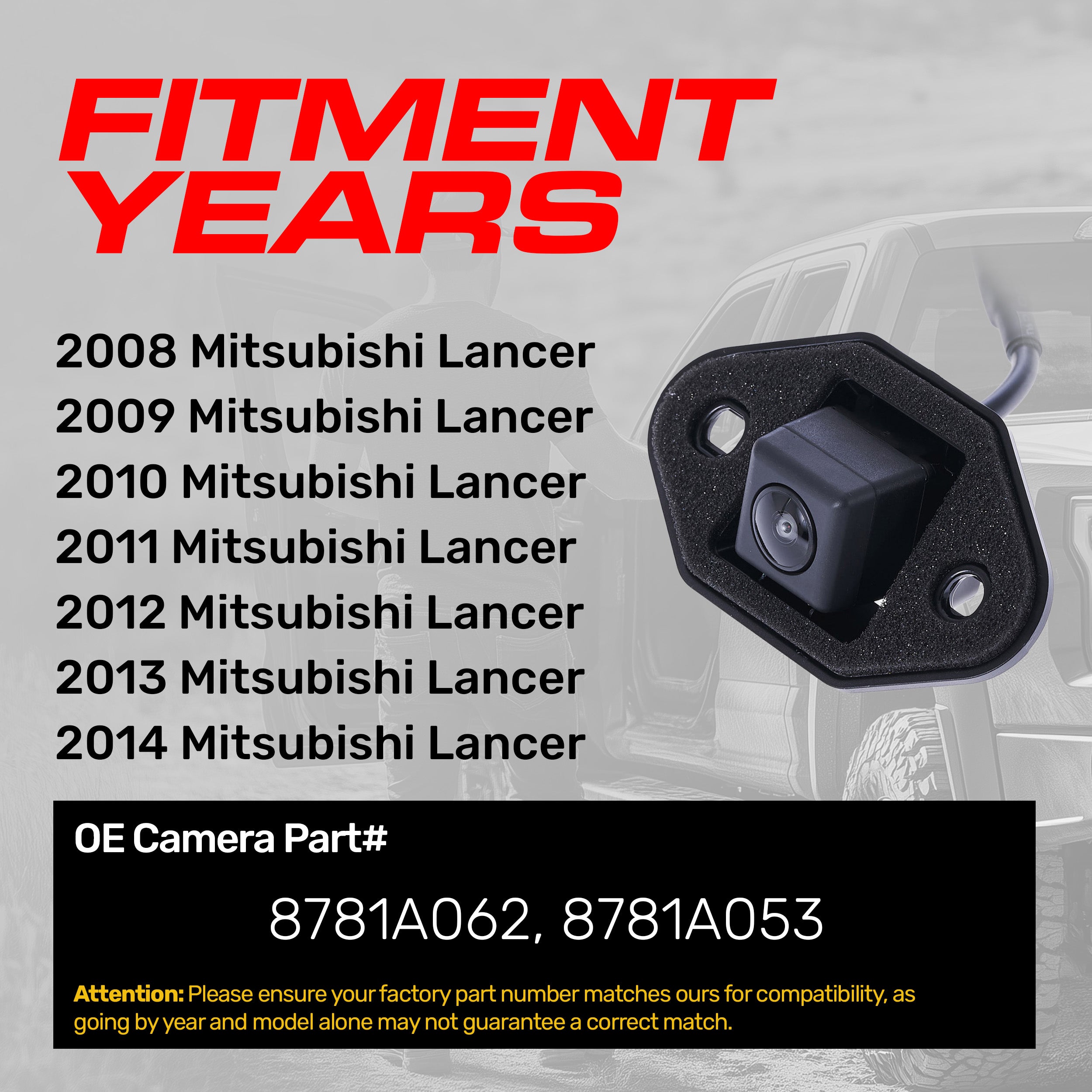 Mitsubishi Lancer (2008-2014) OEM Replacement Backup Camera OE