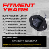 Mitsubishi Lancer (2008-2014) OEM Replacement Backup Camera OE Part # 8781A062, 8781A053