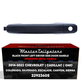 Exterior Door Handle Upgraded Black Metal Replacement for Chevrolet Colorado (2015-2022), Silverado (2014-2019) / Cadillac Escalade (2015) / GMC Canyon (2015), Sierra (2014-2019)