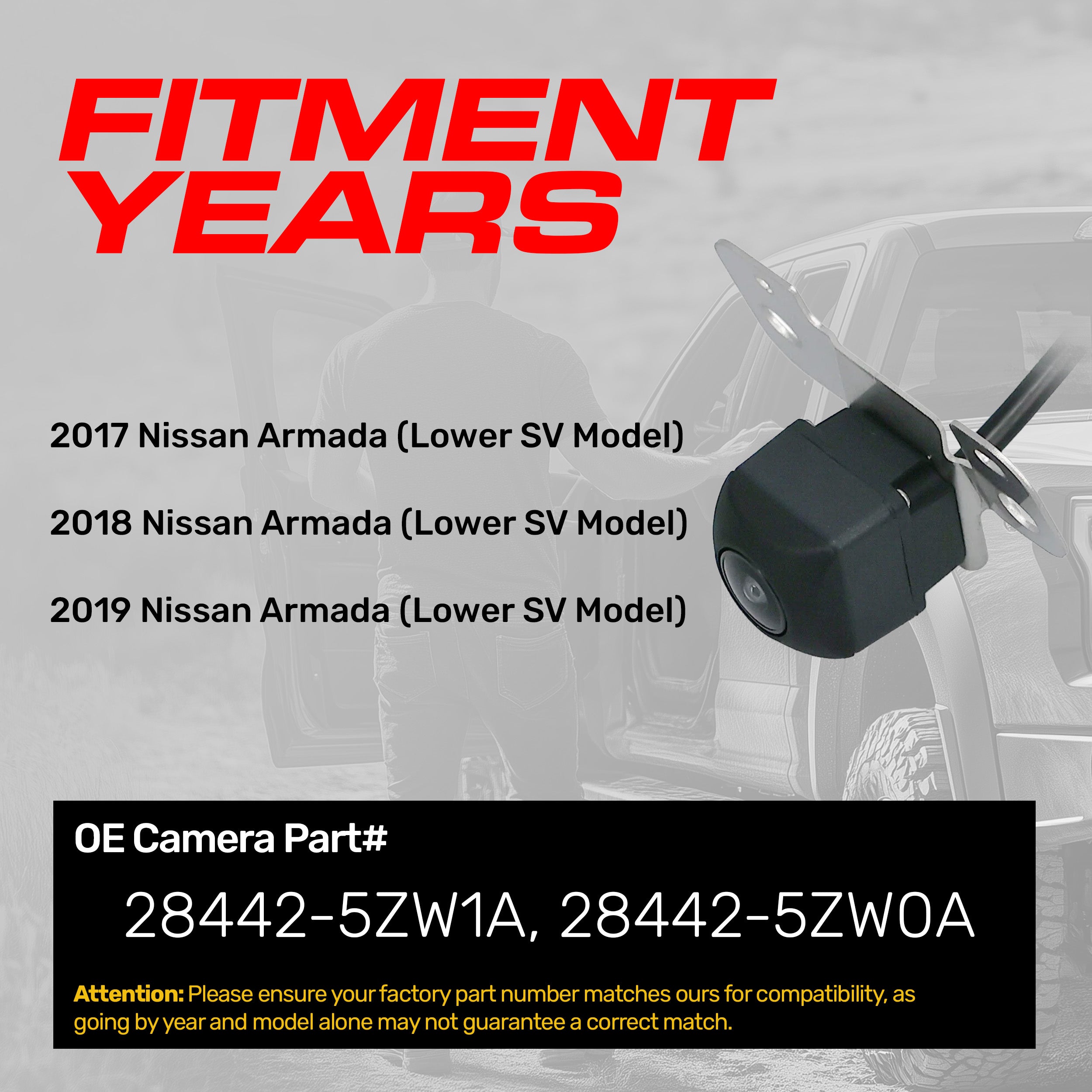 Nissan Armada Lower SV Model (2017-2019) OEM Replacement Backup