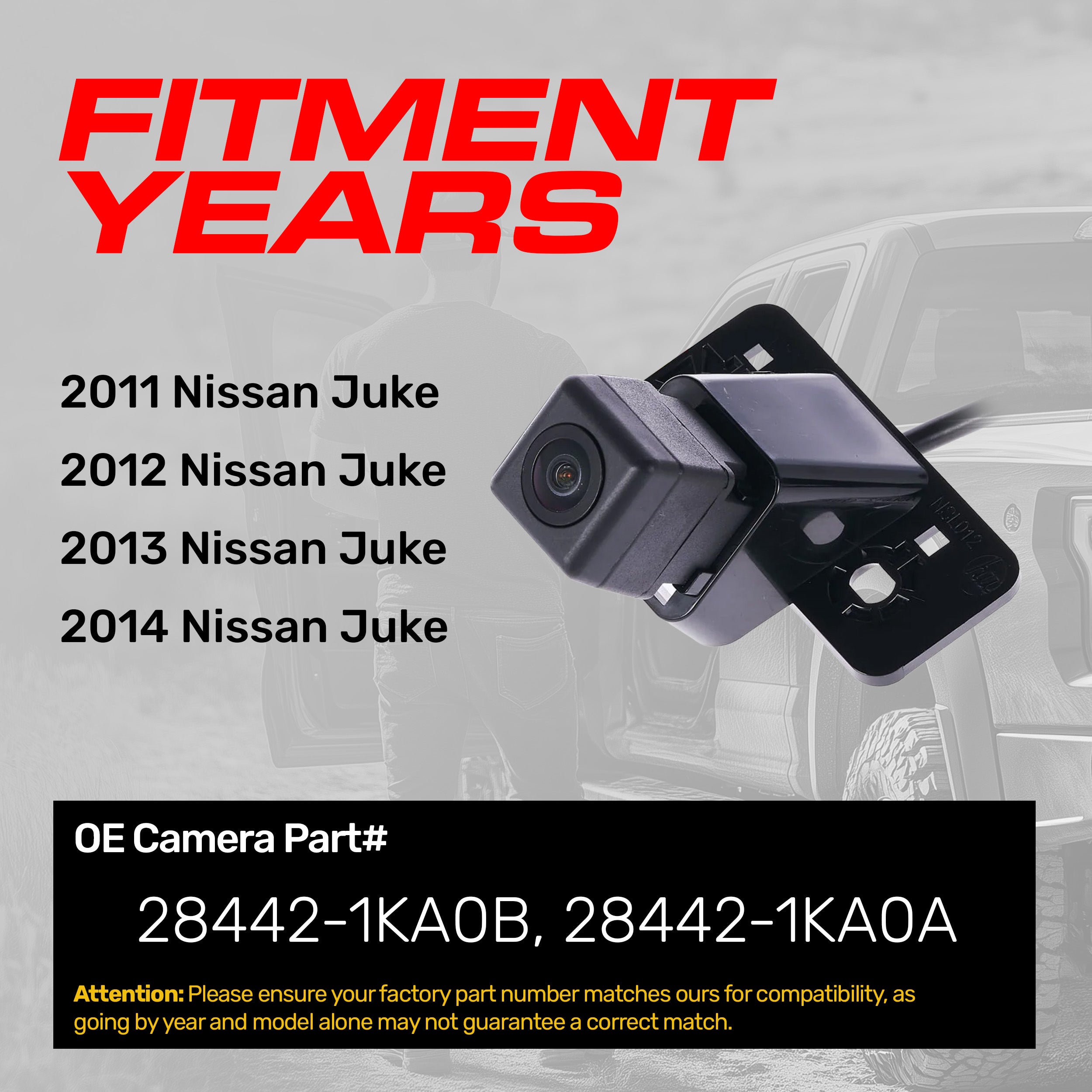 Nissan Juke (2011-2014) OEM Replacement Backup Camera OE Part