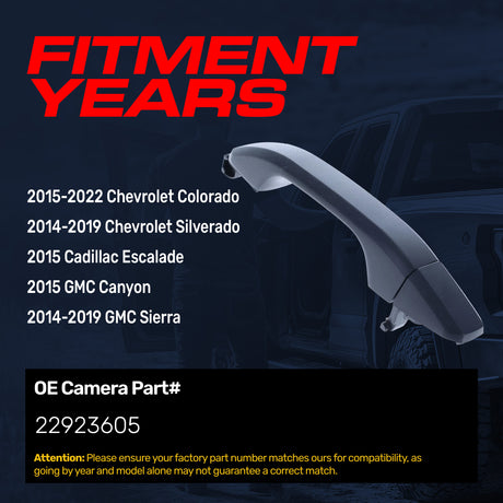 Exterior Door Handle Upgraded Black Metal Replacement for Chevrolet Colorado (2015-2022), Silverado (2014-2019) / Cadillac Escalade (2015) / GMC Canyon (2015), Sierra (2014-2019)