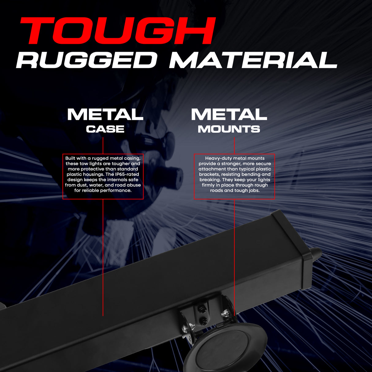 Master Tailgaters 24" Wireless Tow Double Light Bar with Camera and Monitor | Choice of 4 Pin Round, 4 Pin Flat, or 7 Pin Blade with Reverse - Master Tailgaters