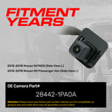 Nissan NV1500 (2012-2018), NV Passenger Van (2012-2018) Left Rear View OEM Replacement Backup Camera OE Part # 28442-1PA0A