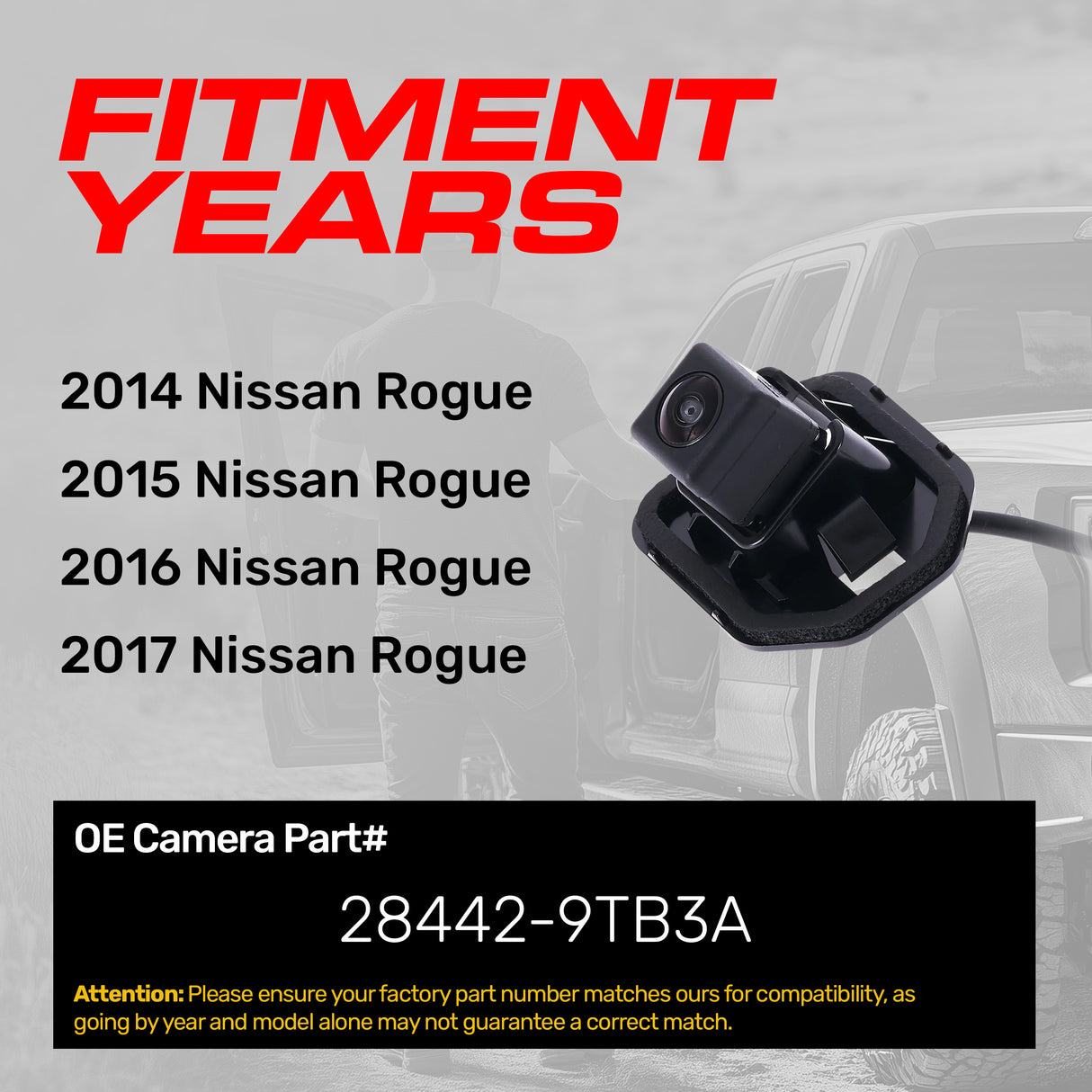 Nissan Rogue (2014-2017) OEM Replacement Backup Camera OE Part # 28442-9TB3A