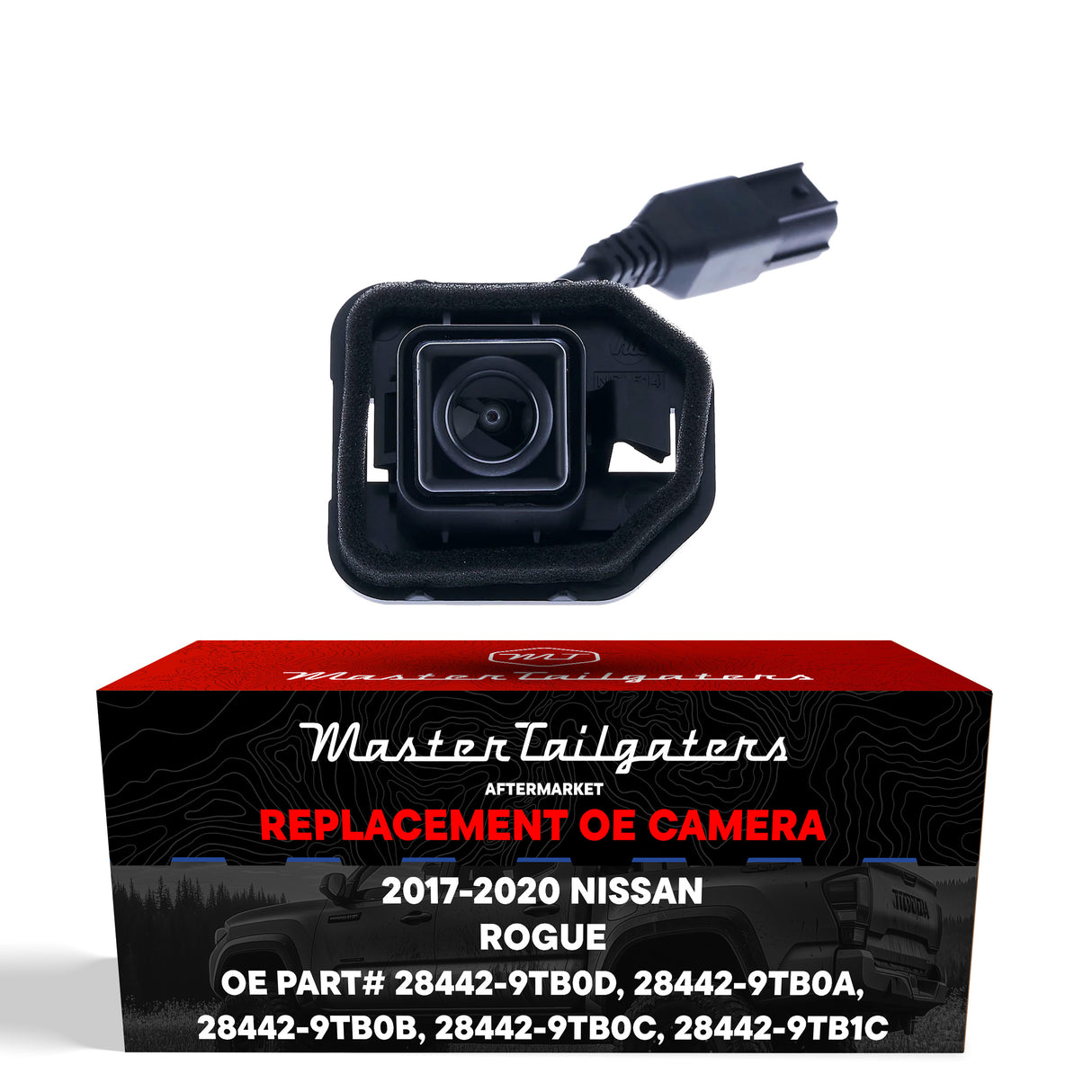 Nissan Rogue w/o AVM (2017-2020), Rogue Hybrid w/o AVM (2017-2019) OEM Replacement Backup Camera OE Part # 28442-9TB0D, 28442-9TB0A, 28442-9TB0B, 28442-9TB0C, 28442-9TB1C - Master Tailgaters