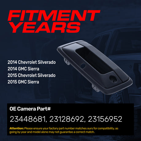 Master Tailgaters Tailgate Handle Upgraded Black Metal Replacement for Chevrolet Silverado (2014-2015) / GMC Sierra (2014-2015) OE Part # 23448681, 23128692, 23156952