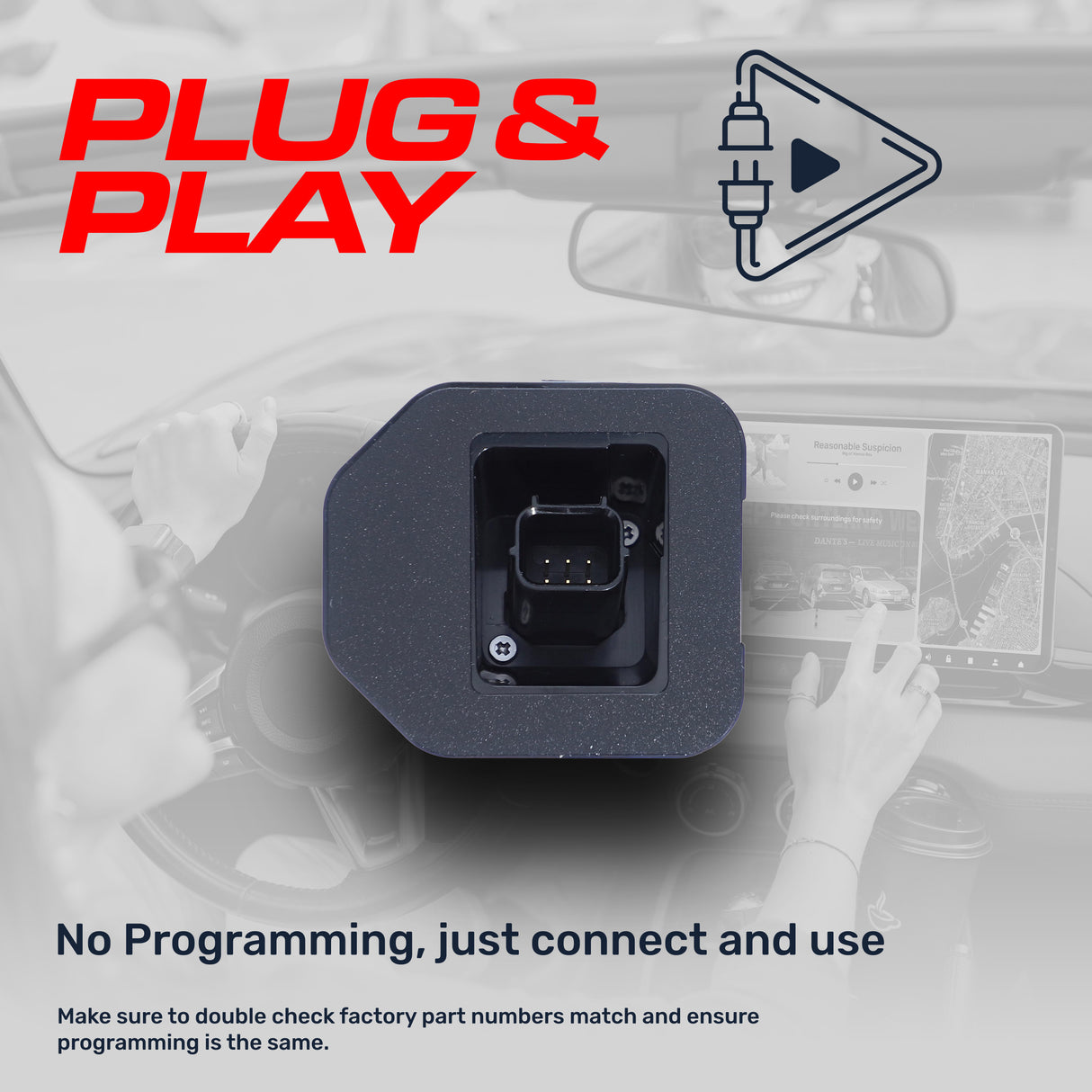 Nissan Rogue w/ AVM (2017-2020), Rogue Hybrid w/ AVM (2017-2019) OEM Replacement Backup Camera OE Part # 28442-9TB3B, 28442-9TB4B - Master Tailgaters