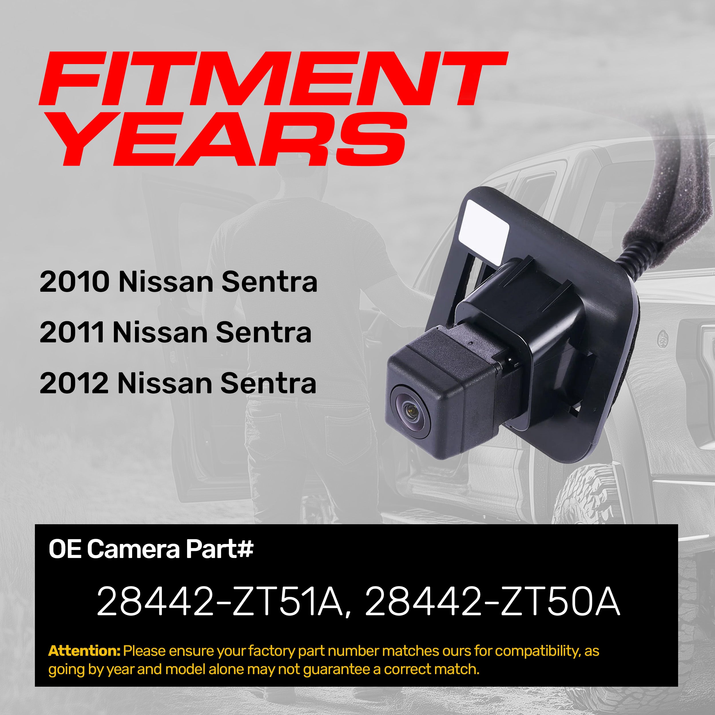 Nissan Sentra (2010-2012) OEM Replacement Backup Camera OE Part