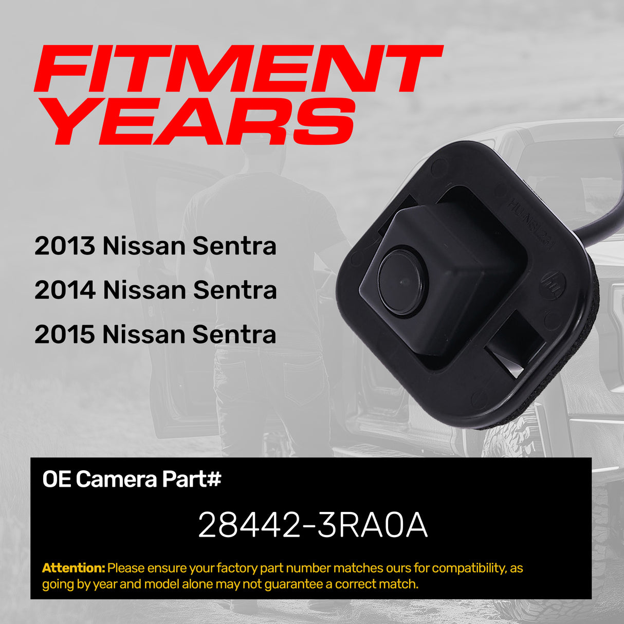 Nissan Sentra (2013-2015) OEM Replacement Backup Camera OE Part # 28442-3RA0A