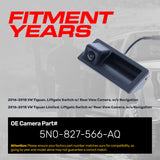 VW Tiguan/Tiguan Limited (2016-2018) Liftgate Switch w/o Navigation OEM Replacement Backup Camera OE Part # 5N0-827-566-AQ