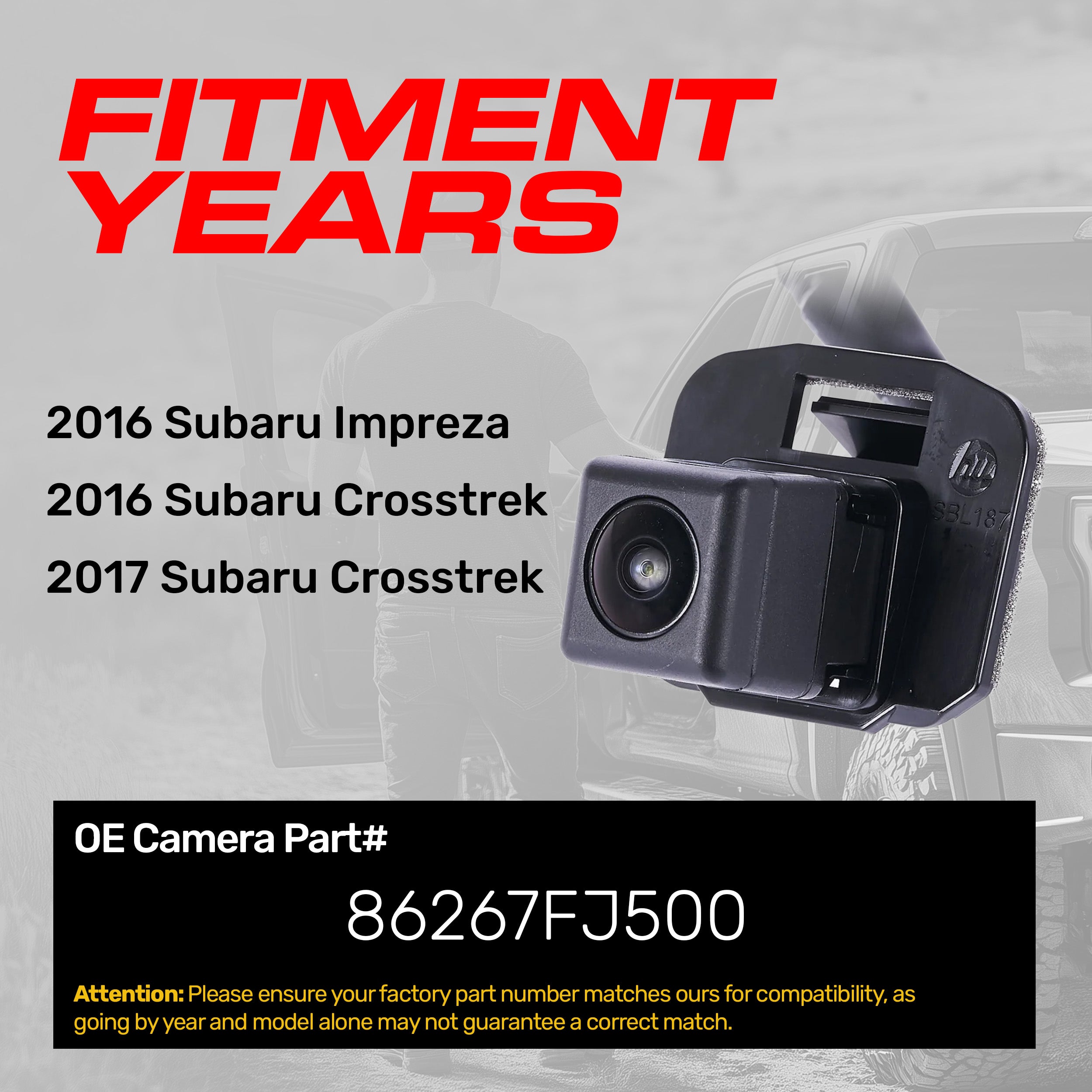 デジタルカメラ subaru Subaru Impreza (2016), Crosstrek (2016-2017) OEM Replacement