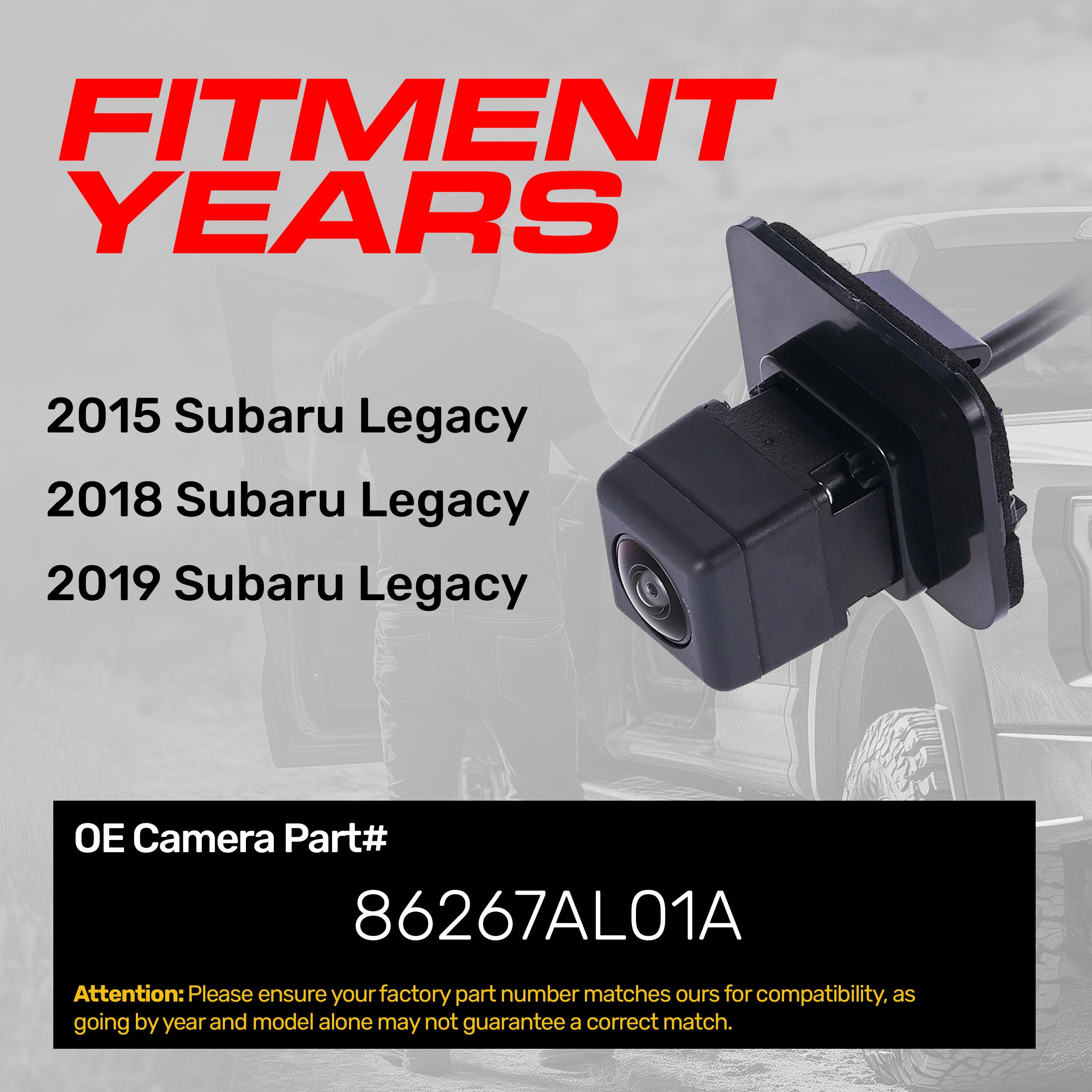 Subaru Legacy (2015, 2018-2019) OEM Replacement Backup Camera OE