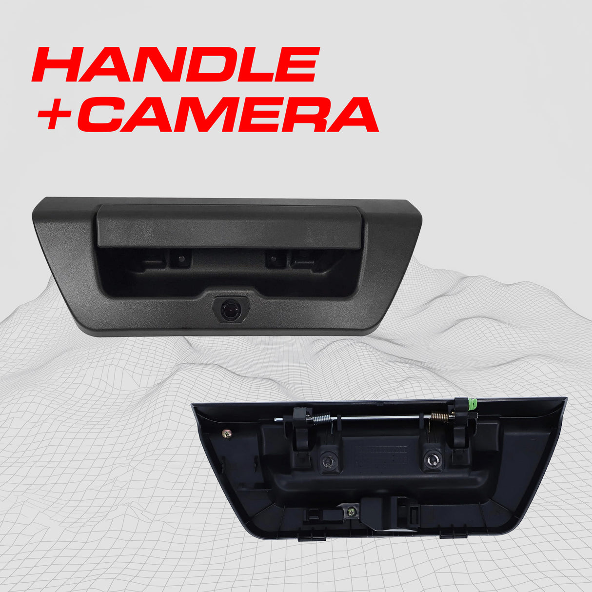 Ford F150 (2015-2018) Black Replacement Tailgate Handle with Backup Camera (No Key Hole) - Master Tailgaters