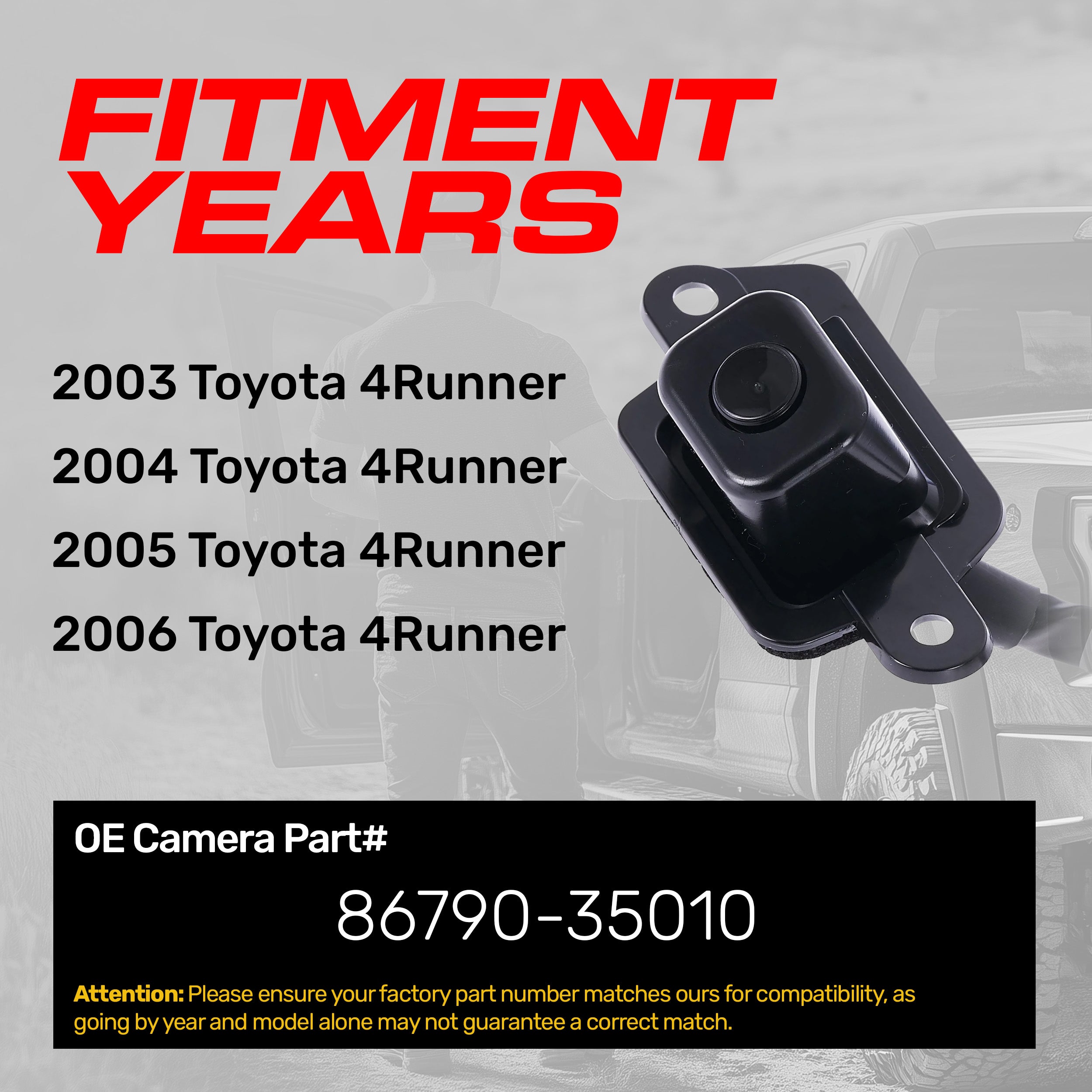 Toyota 4Runner (2003-2006) OEM Replacement Backup Camera OE Part