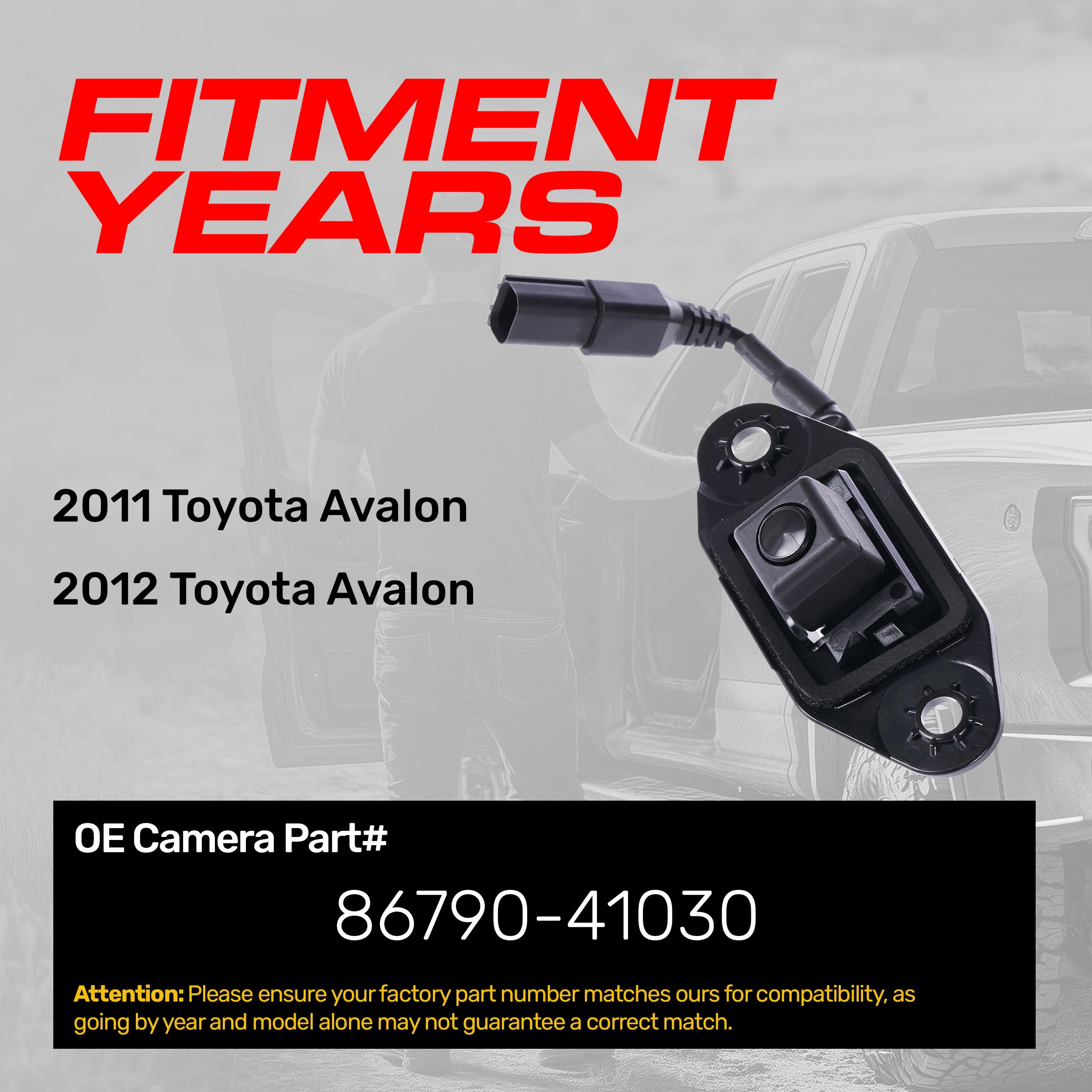 Toyota Avalon (2011-2012) OEM Replacement Backup Camera OE Part