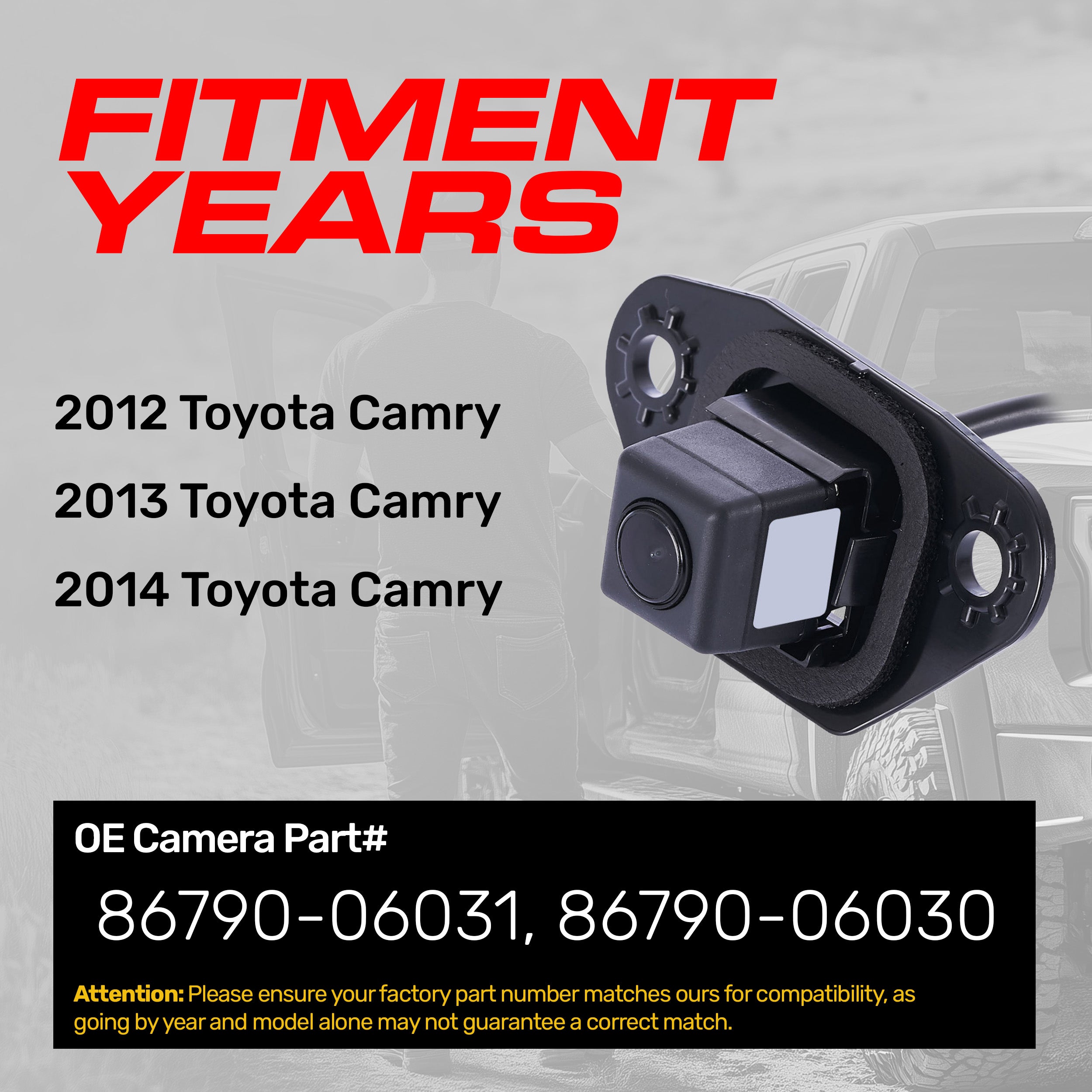 Toyota Camry (2012-2014) OEM Replacement Backup Camera OE Part
