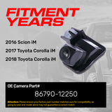 Toyota Corolla iM (2017-2018) / Scion iM (2016) OEM Replacement Backup Camera OE Part # 86790-12250 - Master Tailgaters