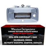 Master Tailgaters Tailgate Handle Upgraded Chrome Metal Replacement for Chevrolet Silverado (2016-2018) / GMC Sierra (2016-2018) OE Part # 84203910, 23487215, 84016231